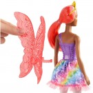 Barbie Dreamtopia Fairy Doll - mørk rosa med gul tiara thumbnail