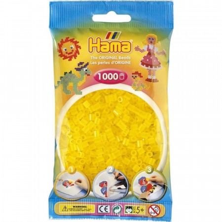 Hama Midi perler transparent gul - 1000 perler