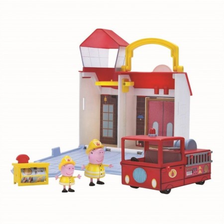 Peppa Gris Brannstasjon med brannbil og 2 figurer