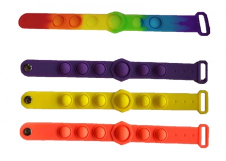 Fidget Toy Plop Up - 2 pk Armbånd Regnbuefarget og Gul