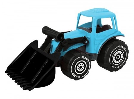 Plasto Traktor med frontlaster turkis - 32 cm