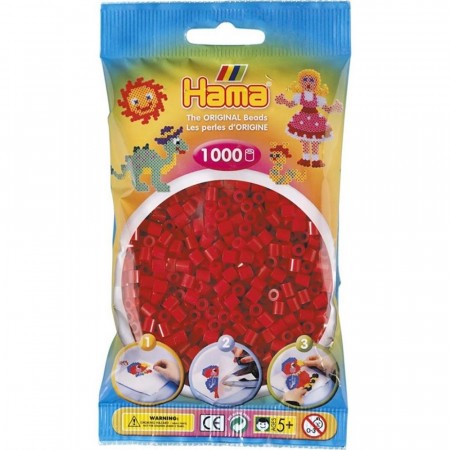 Hama Midi perler mørk rød - 1000 perler