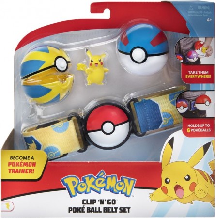 Pokemon Clip N Go Belt Set - Pikachu, Quick Ball, Great Ball og belte