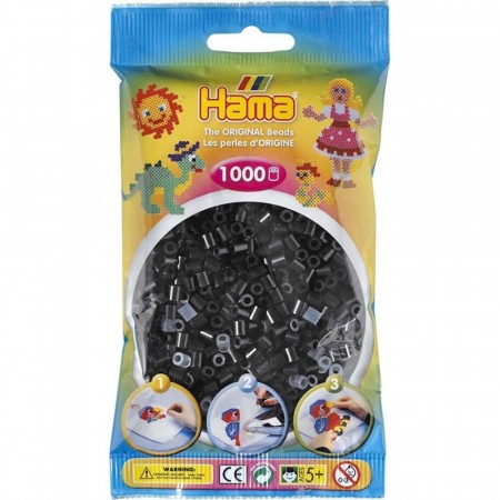 Hama Midi perler svart - 1000 perler