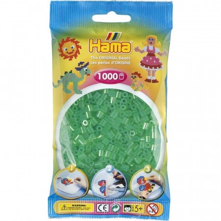 Hama Midi perler transparent grønn - 1000 perler