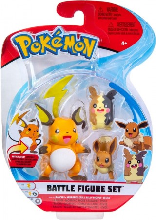 Pokemon Battle Figure 3 pack - Raichu, Morpeko, Eevee