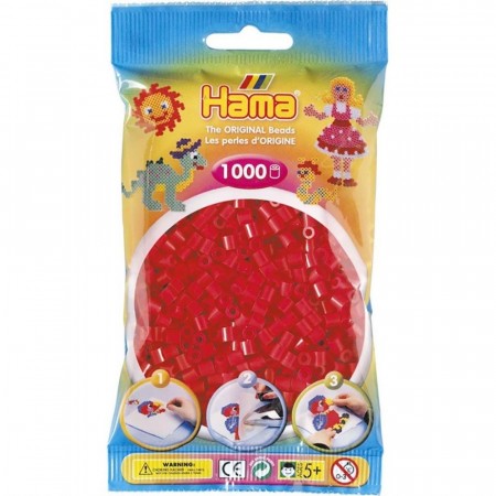 Hama Midi perler rød - 1000 perler