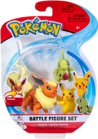 Pokemon Battle Figure 3 pack - Flareon, Larvitar, Pikachu