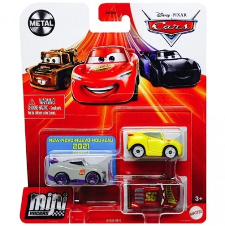 Disney Cars Mini Racers die cast 3 pk - minibiler i metall - Kurt, Cruz Ramíres og Rusteze Racing Center Lynet McQueen