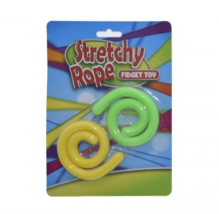 Fidget Toy  Stretchy Ropes - 2 strekkbare tau - Gul og Grønn