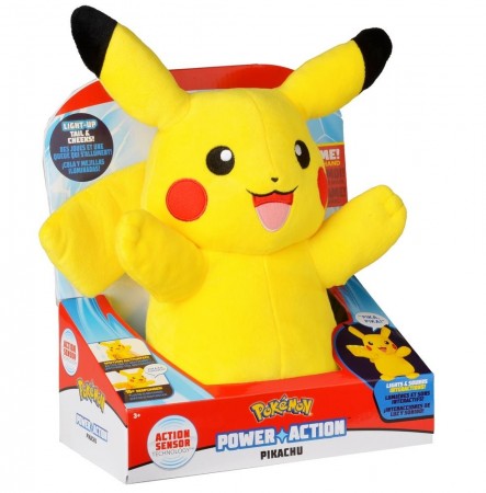 Pokemon Power Action Pikachu bamse med lys og lyd - plysj