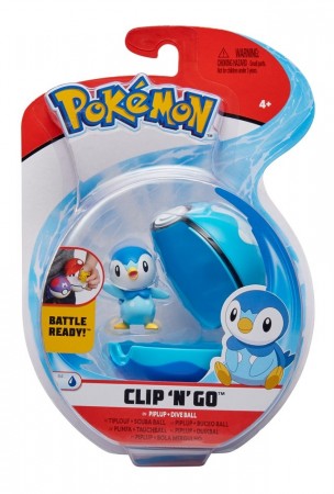 Pokemon Clip N Go - Piplup og Dive Ball figursett