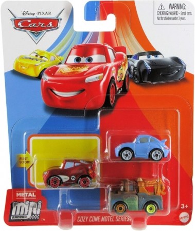 Disney Cars Mini Racers die cast 3 pk - minibiler i metall - Radiator Springs Lynet McQueen, Bill og Sally