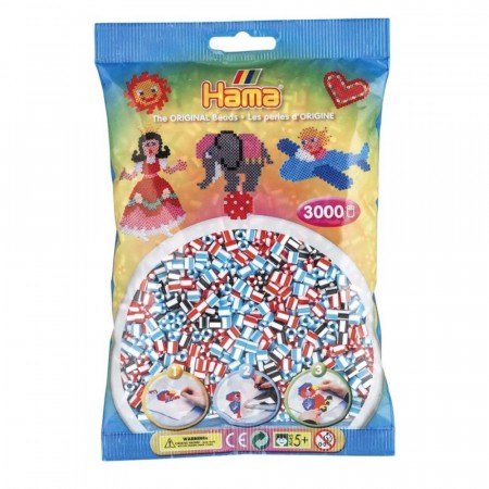 Hama Midi perler flerfarget striper - 3000 perler