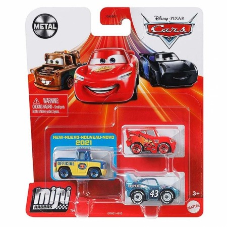 Disney Cars Mini Racers die cast 3 pk - minibiler i metall - Lynet McQueen, Dexter Hoover og Strip 