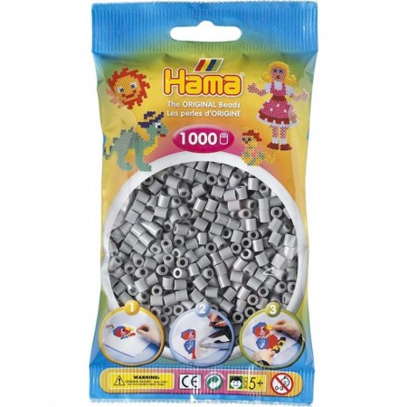 Hama Midi perler grå - 1000 perler
